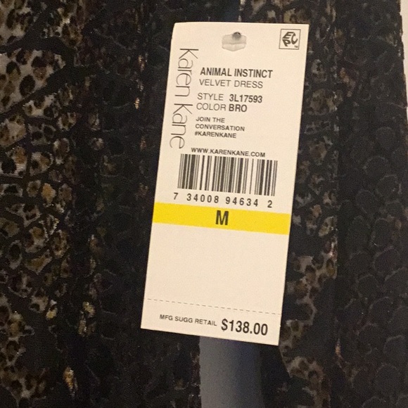 NWT Karen Kane Velvet Burnout Dress - Picture 8 of 11